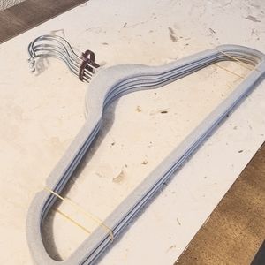 5 Grey Velvet Hangers